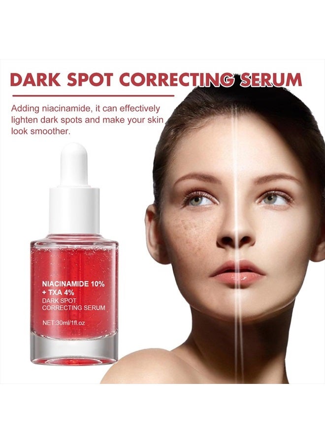 Dark Spot Correcting Serum - 10% Niacinamide+ 4% Tranexamic Acid Serum, Ceramide, Hyaluronic Acid, Vitamin B12 natural color, for Sensitive skin, Fragrance-Free (30ml /1.01 fl.oz.) red 60ml