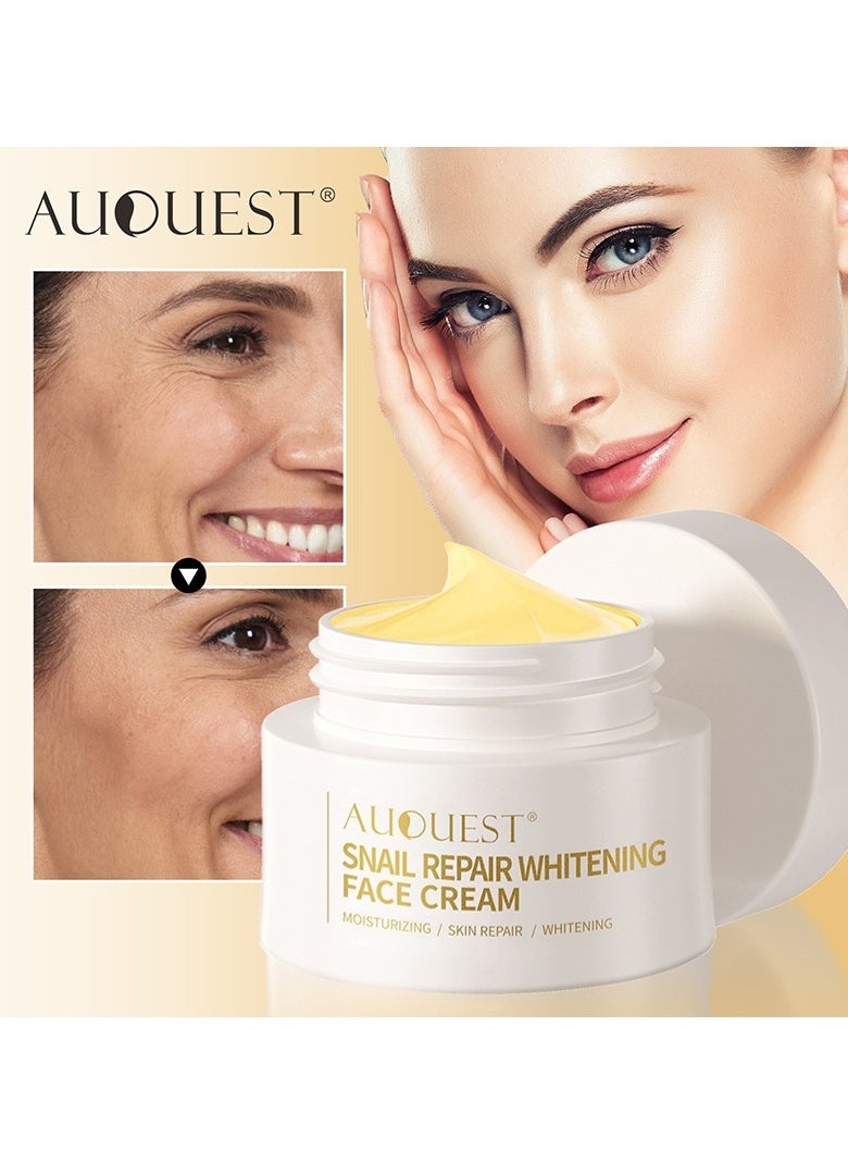 AuQuest Snail Essence Cream for Hydrating Moisturizing and Brightening Acne Prone Skin