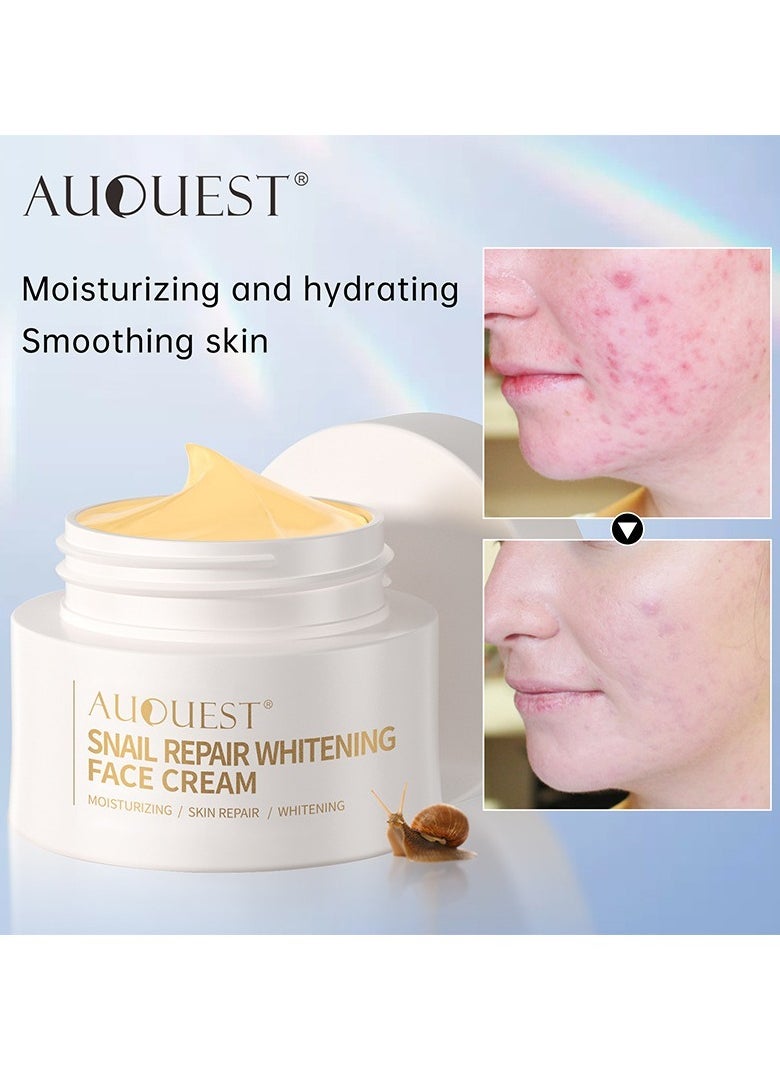 AuQuest Snail Essence Cream for Hydrating Moisturizing and Brightening Acne Prone Skin