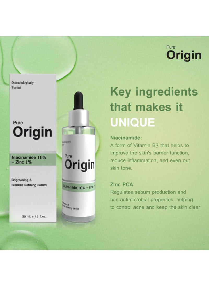 Pure Origin Niacinamide 10% + Zinc 1% Serum 30ml