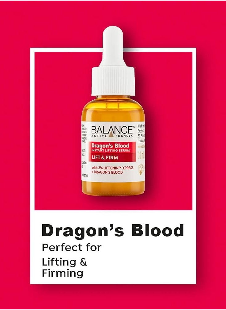 Active Formula Dragon's Blood Instant Lifting Serum 30ml Lightweight and Non Greasy Serum Firmer Looking Skin And Reducing The Appearance Of Wrinkles