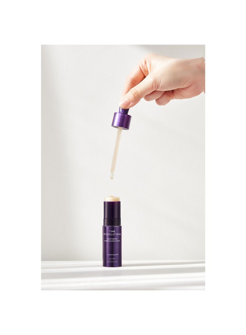 Korean Time Revolution Night Repair Ampoule Stick , Rejuvenates And Revives Overnight , Improves Skin Texture And Elasticity , Portable Design And Easy Application 10ml