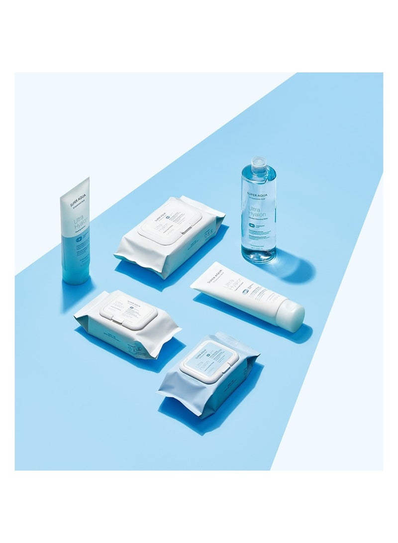 Korean Super Aqua Ultra Hyalron Cleansing Foam With Hyaluronic Acid , To Deeply Cleanses Skin , Leaving Skin Smooth And Moisturized 200ml