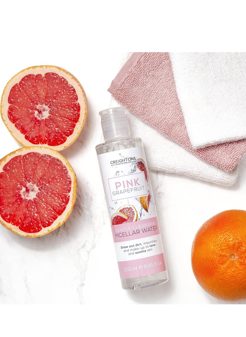 Pink Grapefruit Gently Cleansing Micellar Water 250ml Draws out dirt impurities and make up to tone and soothe skin Dermatologically tested