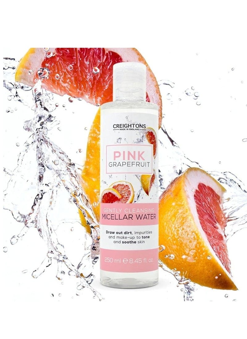 Pink Grapefruit Gently Cleansing Micellar Water 250ml Draws out dirt impurities and make up to tone and soothe skin Dermatologically tested