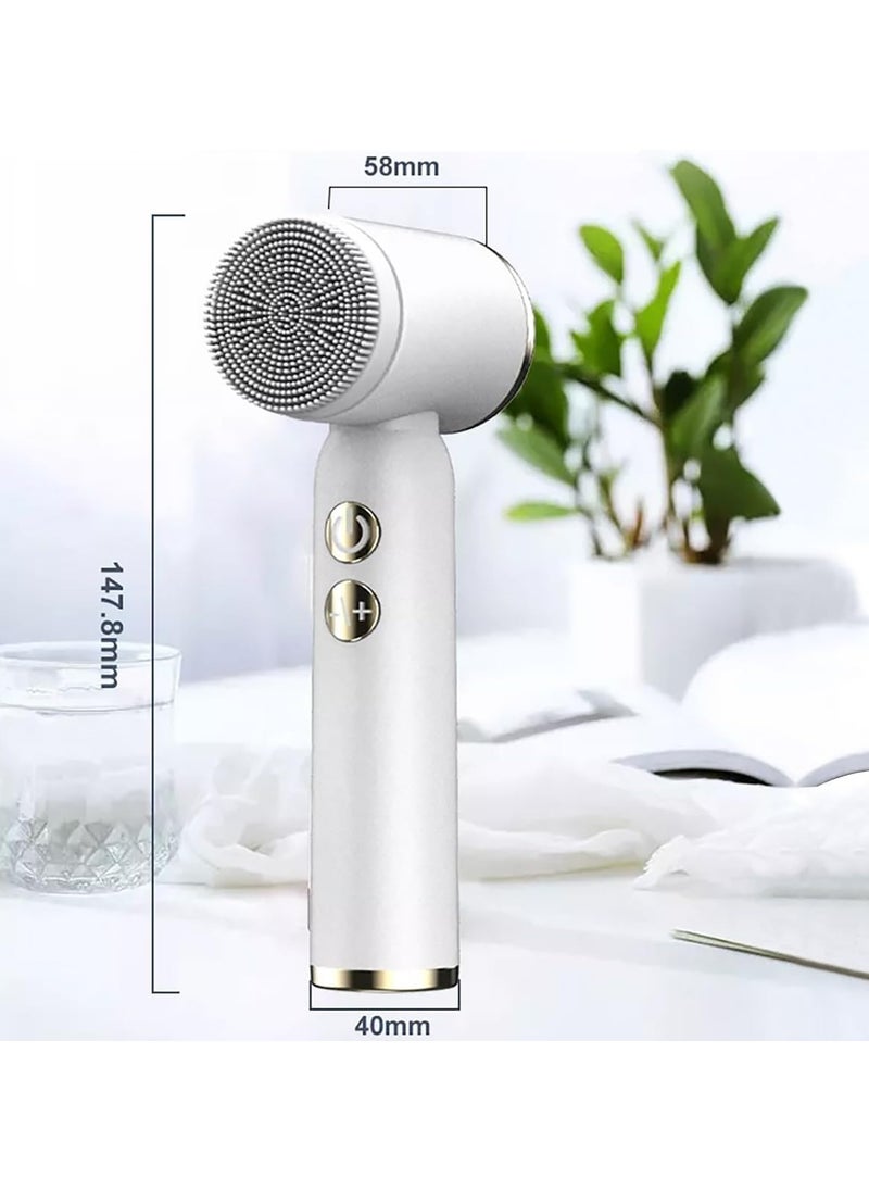 6 in 1 Electric Powered Facial Cleansing Brush, IPX6 Waterproof Facial Brush, 3 Speed Levels, Face Pore Cleaner with 6 Brush Heads