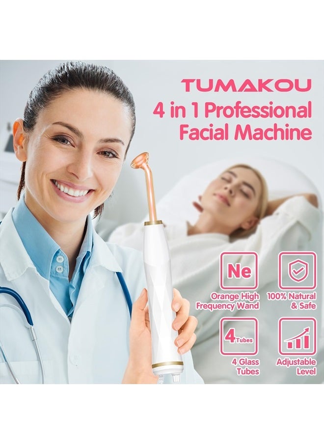 Portable High Frequency Facial Machine - Orange High Frequency Face Skin Wand Device