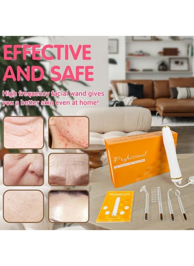 Portable High Frequency Facial Machine - Orange High Frequency Face Skin Wand Device