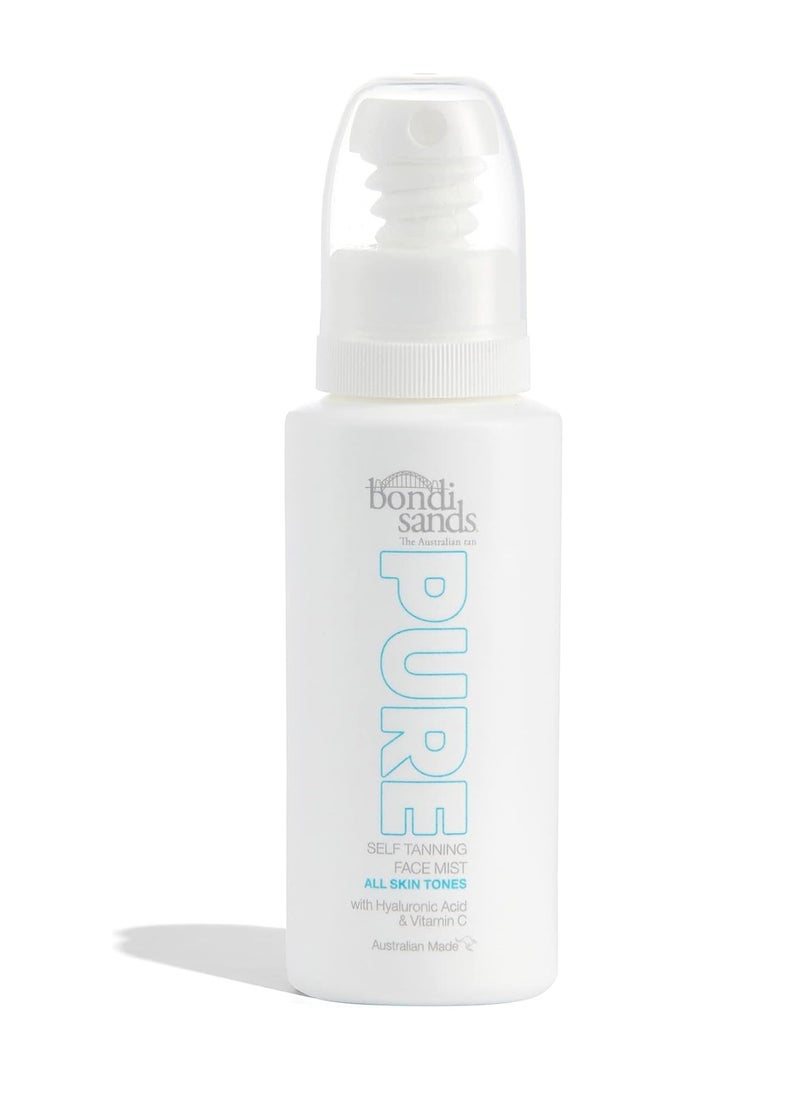 PURE Self Tanning Face Mist Hydrating Lightweight Formula Gives a Natural Golden Glow Enriched with Hyaluronic Acid Vitamin C and Vitamin E Vegan Cruelty Free 70 mL 2 36 Oz