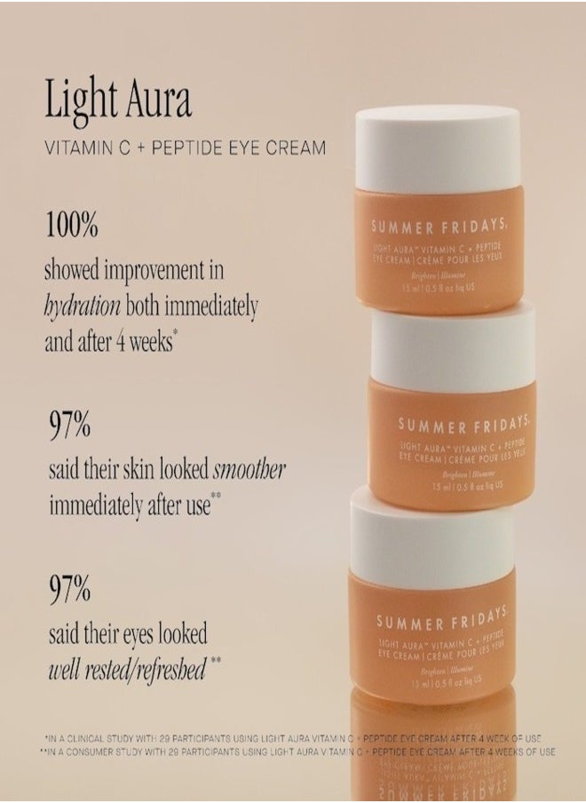 Summer Fridays Light Aura Vitamin C & Peptide Eye Cream - Brightening & Firming, 15ml