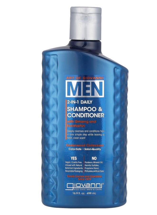 Art Of Giovanni Men 2-In-1 Daily Shampoo & Conditioner with Ginseng and Eucalyptus 16.9 fl oz (499 ml)