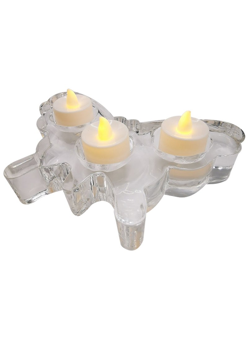 Home Decor Butterfly Shape 3 Slot Tea Light Holder for special day celebration