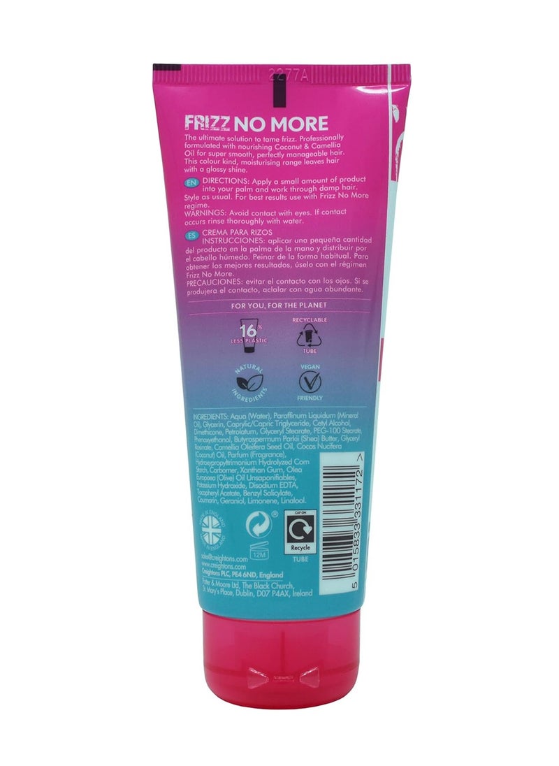 Frizz No More Curl Enhance Curl Cream 100ml Reduces Frizz Defines Curls and Adds Glossy Shine with Coconut and Camellia Oil Humidity Defence Colour Kind All Hair Types