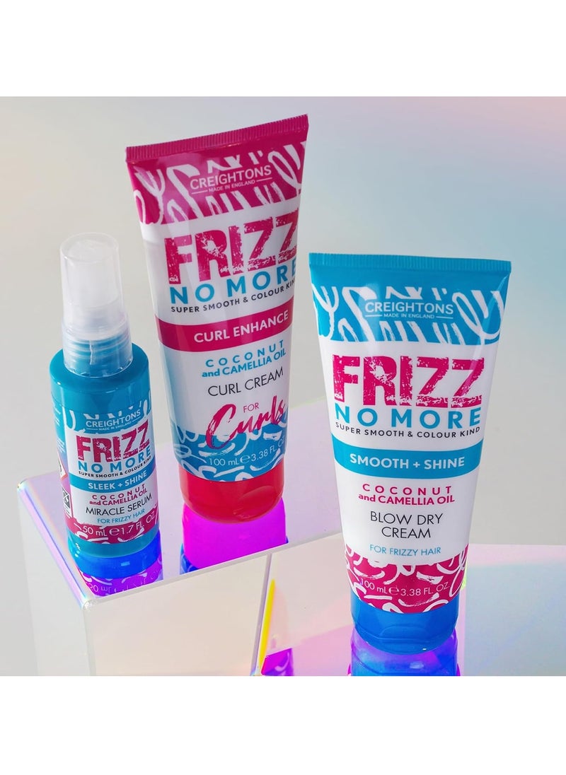 Frizz No More Curl Enhance Curl Cream 100ml Reduces Frizz Defines Curls and Adds Glossy Shine with Coconut and Camellia Oil Humidity Defence Colour Kind All Hair Types