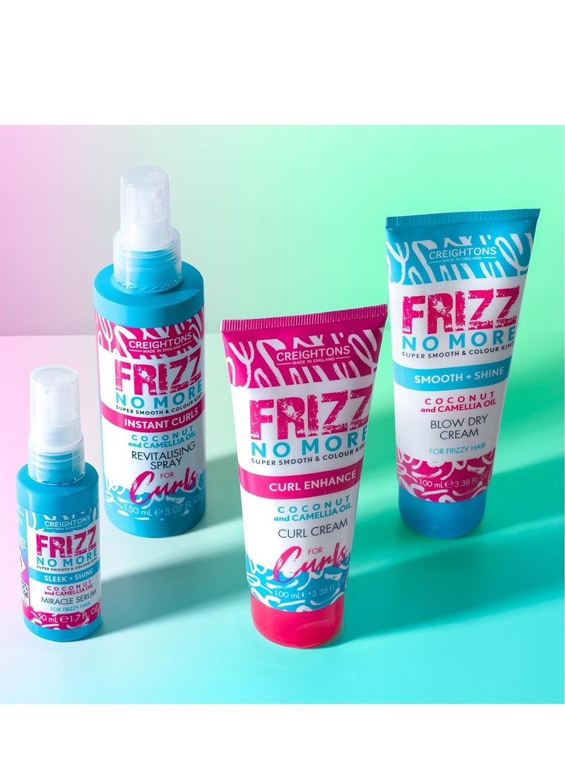 Frizz No More Curl Enhance Curl Cream 100ml Reduces Frizz Defines Curls and Adds Glossy Shine with Coconut and Camellia Oil Humidity Defence Colour Kind All Hair Types