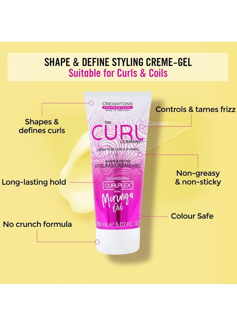 Professional The Curl Company Shape and Define Styling Cream Gel 50 ml Travel Size Mini Experts in Curls and Waves Professionally Formulated with Nourishing Moringa Oil