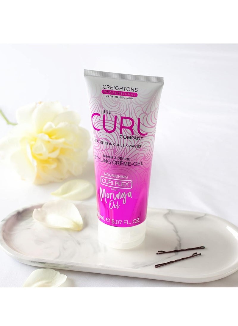 Professional The Curl Company Shape and Define Styling Cream Gel 50 ml Travel Size Mini Experts in Curls and Waves Professionally Formulated with Nourishing Moringa Oil