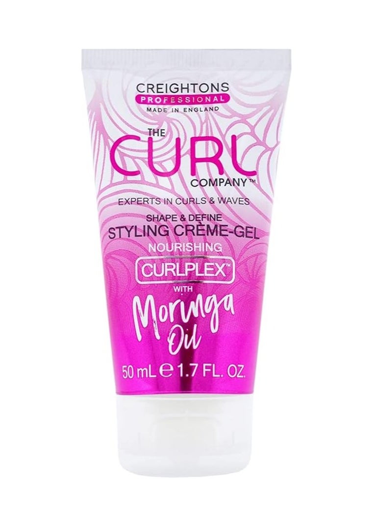 Professional The Curl Company Shape and Define Styling Cream Gel 50 ml Travel Size Mini Experts in Curls and Waves Professionally Formulated with Nourishing Moringa Oil