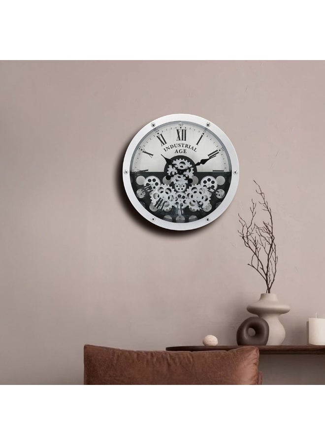 Cambridge Gear Wall Clock Unique Industrial Design With Visible Gears Perfect For Home Office Or Living Room Decor Adds Style And Function
51X8X51Cm Grey