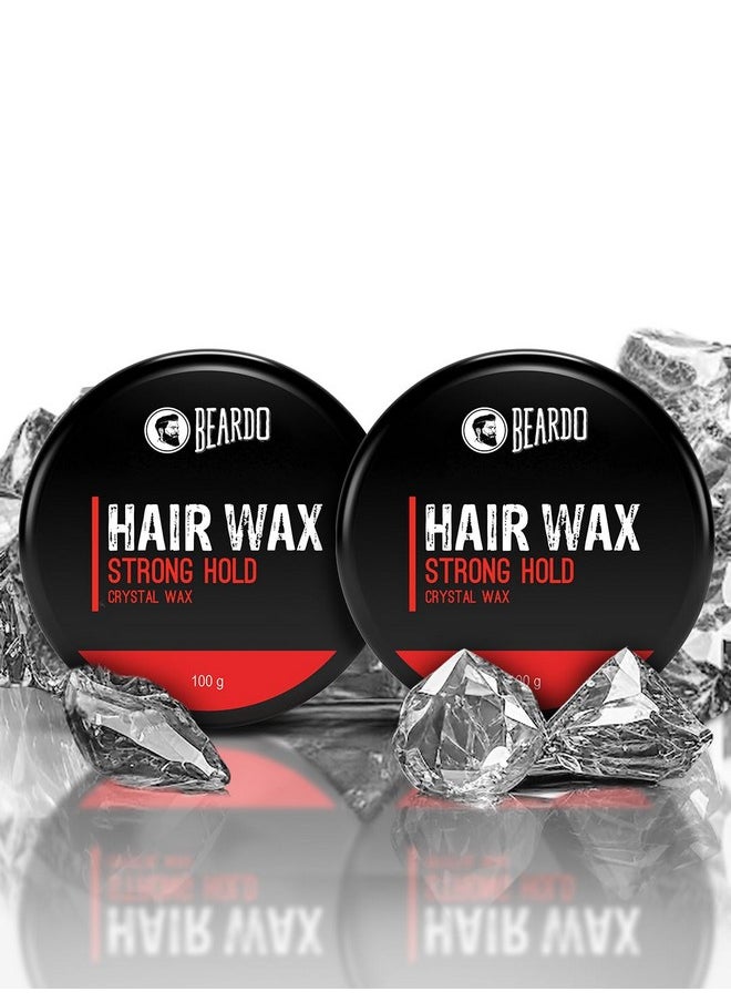 Stronghold Hair Wax, 100 Gm (Pack Of 2) | Crystal Hair Wax | Hair Wax Men | Styling Wax | Glossy Finish | Shine | Strong Hold | Hair Wax