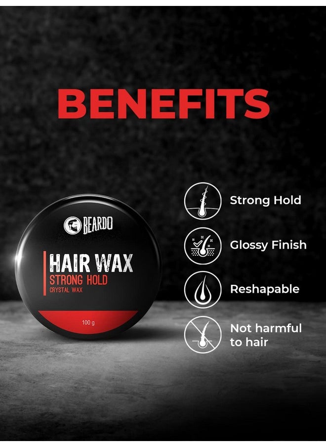 Stronghold Hair Wax, 100 Gm (Pack Of 2) | Crystal Hair Wax | Hair Wax Men | Styling Wax | Glossy Finish | Shine | Strong Hold | Hair Wax