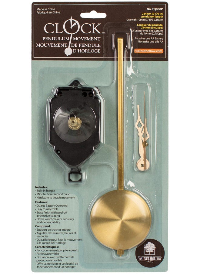 Walnut Hollow Pendulum Clock Movement for 3/4-inch Surfaces, Large