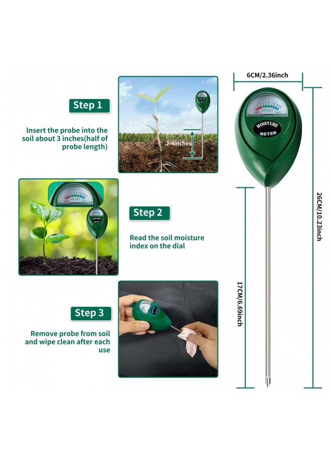 SZHLUX Moisture Meter Water Monitor Soil Hygrometer Sensor Care, Lawn, Farm, Indoor & Outdoor. (Plant Gifts for Gardeners), 10.23inch, Green