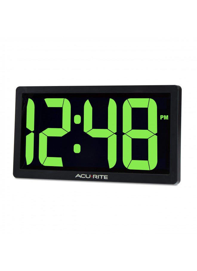 AcuRite 75112M 10-inch LED Digital Clock with Auto Dimming Brightness Green