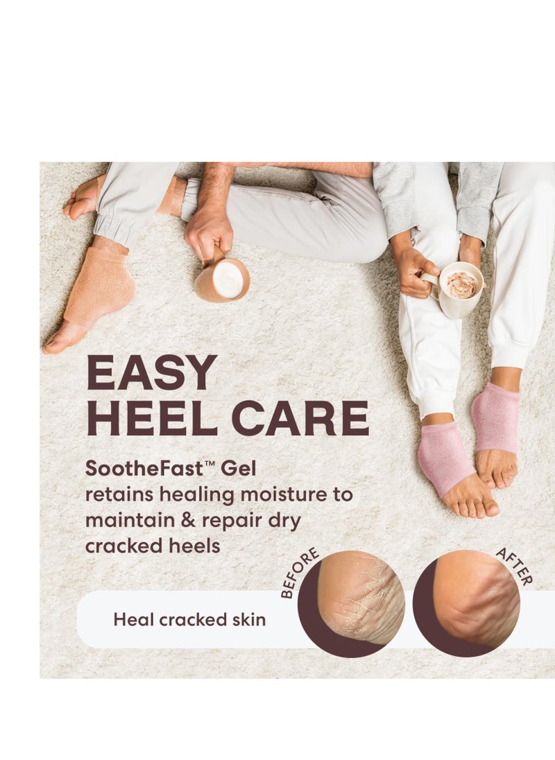 Dr. Frederick's Original Moisturizing Fuzzy Heel Socks - 2 Pairs - Cozy Gel-Lined Sleep Socks for Women & Men - Soothing Dry, Cracked Feet - Cracked Heel Repair - Heal Dry Heels - Peach Fuzz