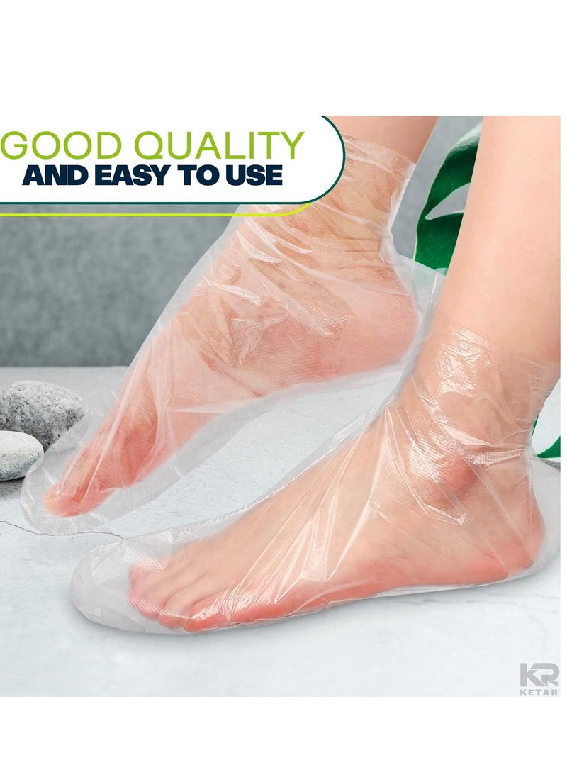 200 Pcs Plastic Foot Covers for Feet - Foot Moisturizing Socks Plastic Socks for Moisturizing Feet Foot Gloves for Moisturizing Paraffin Wax Bags for Feet - Disposable Foot Covers Pedicure Socks