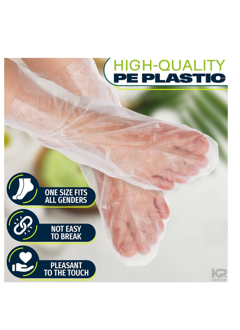 200 Pcs Plastic Foot Covers for Feet - Foot Moisturizing Socks Plastic Socks for Moisturizing Feet Foot Gloves for Moisturizing Paraffin Wax Bags for Feet - Disposable Foot Covers Pedicure Socks