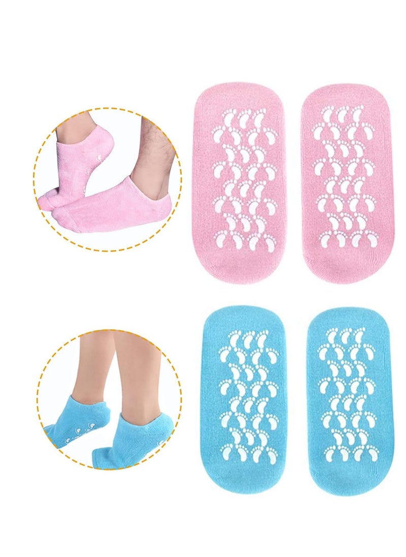 Moisturizing Socks, Gel Socks Soft Moisturizing Gel Socks, Gel Spa Socks for Repairing and Softening Dry Cracked Feet Skins, Gel Lining Infused with Essential Oils and Vitamins