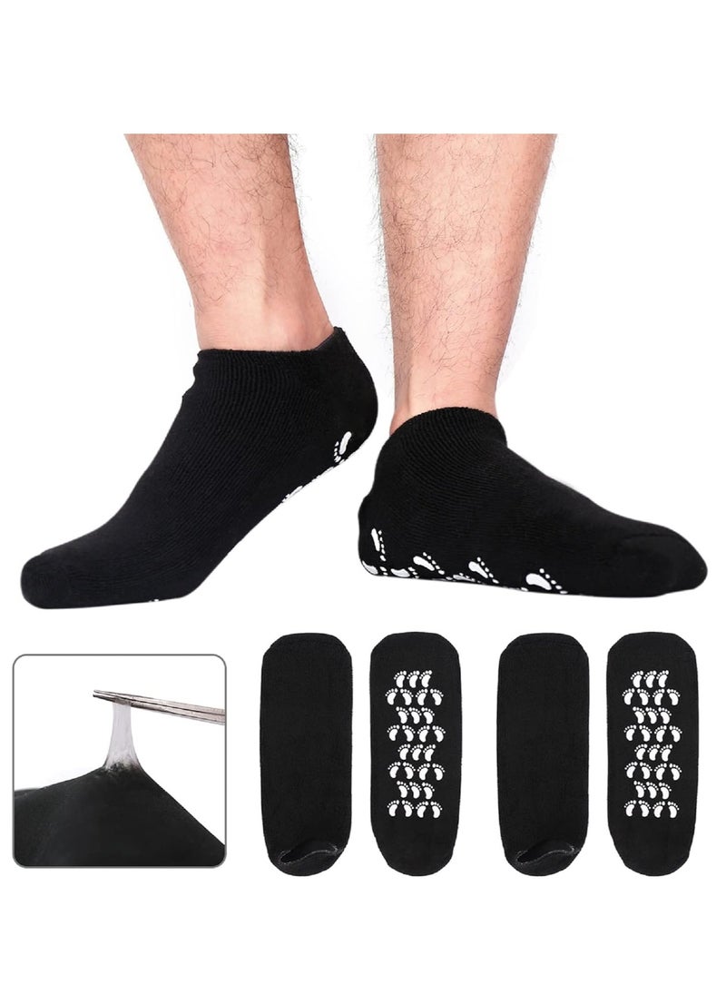 Codream Large Men's Moisturizing Gel Socks Men's Feet Care Ultimate Treatment for Dry Cracked Rough Skin on Feet Pack of 2 Pairs Black US Men 10-15