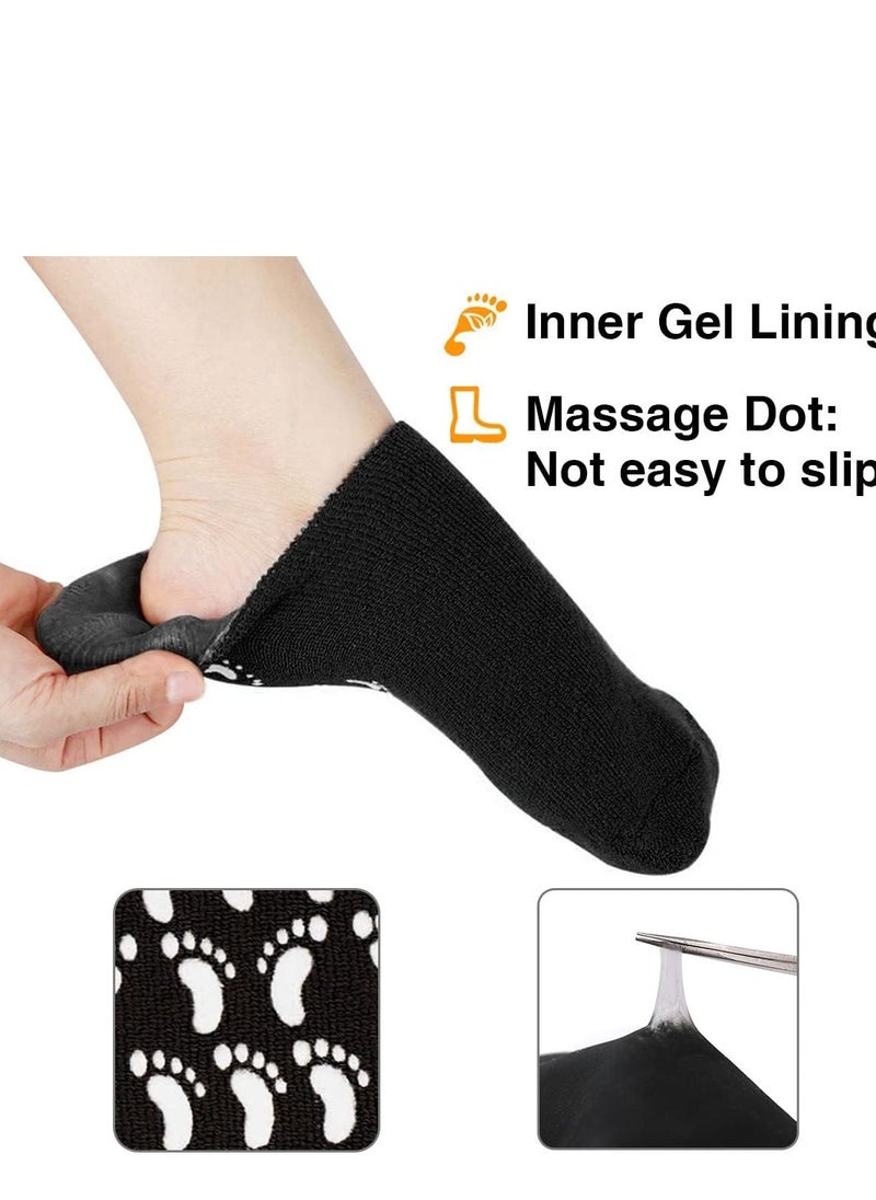 Codream Large Men's Moisturizing Gel Socks Men's Feet Care Ultimate Treatment for Dry Cracked Rough Skin on Feet Pack of 2 Pairs Black US Men 10-15