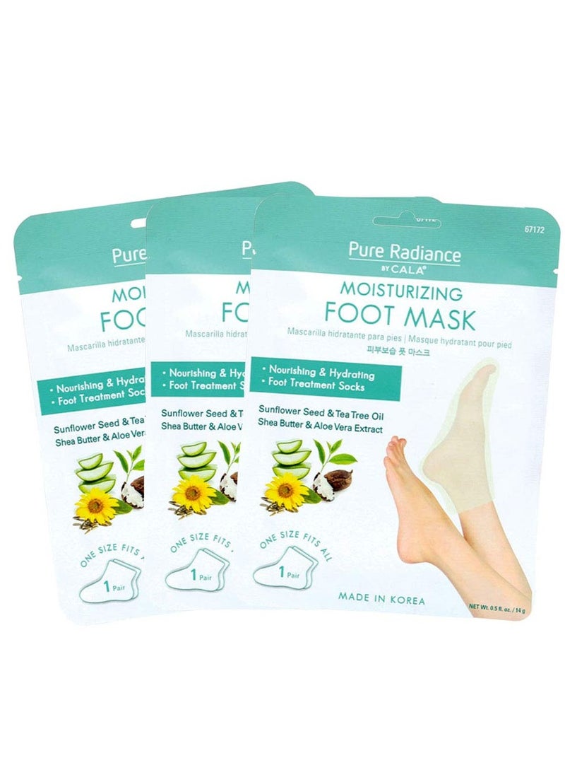 Pure Radiance by CALA Moisturizing Foot Masks 3 Pairs.