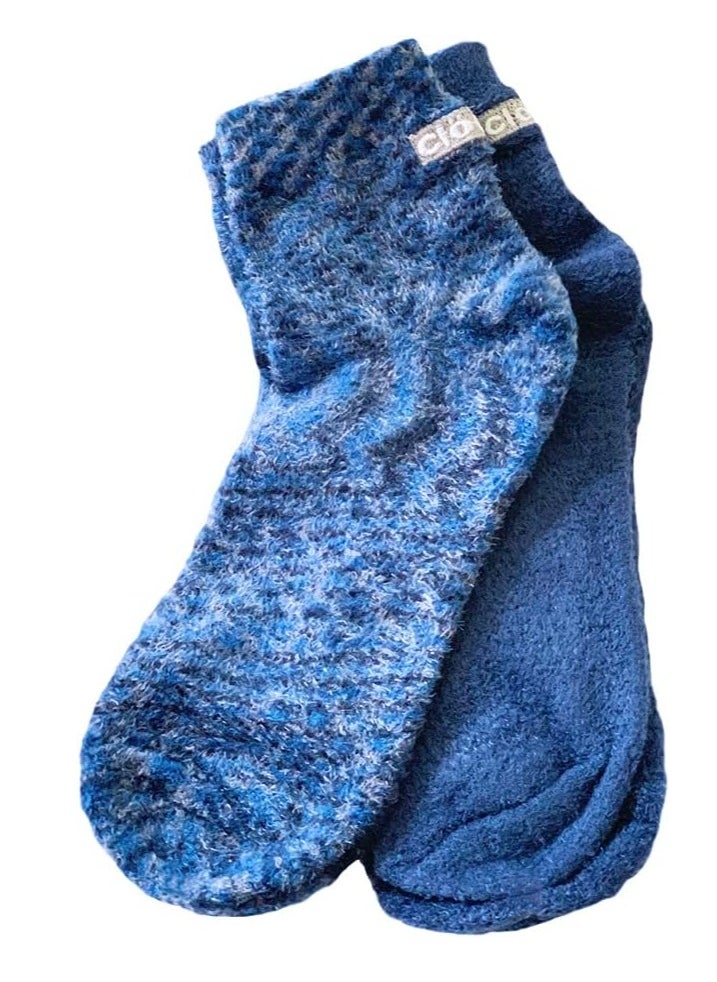 Cloudz Natural Aloe Vera Spa Socks - Blue (2 Pairs/Assorted Solid & Patterned)