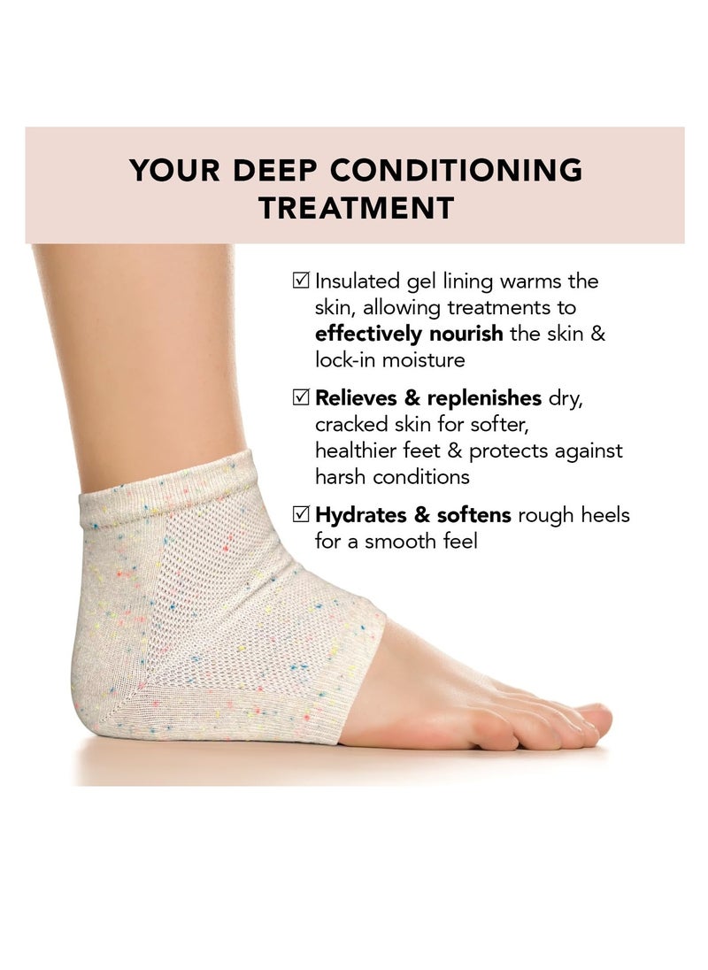 Kitsch Moisturizing Socks for Cracked Heel Treatment, Insulated Gel Socks & Moisturizing Heel Socks for Dry Cracked Feet Women Men, Spa & Sleep Socks for Overnight Moisture Repair, 1 Reusable Pair