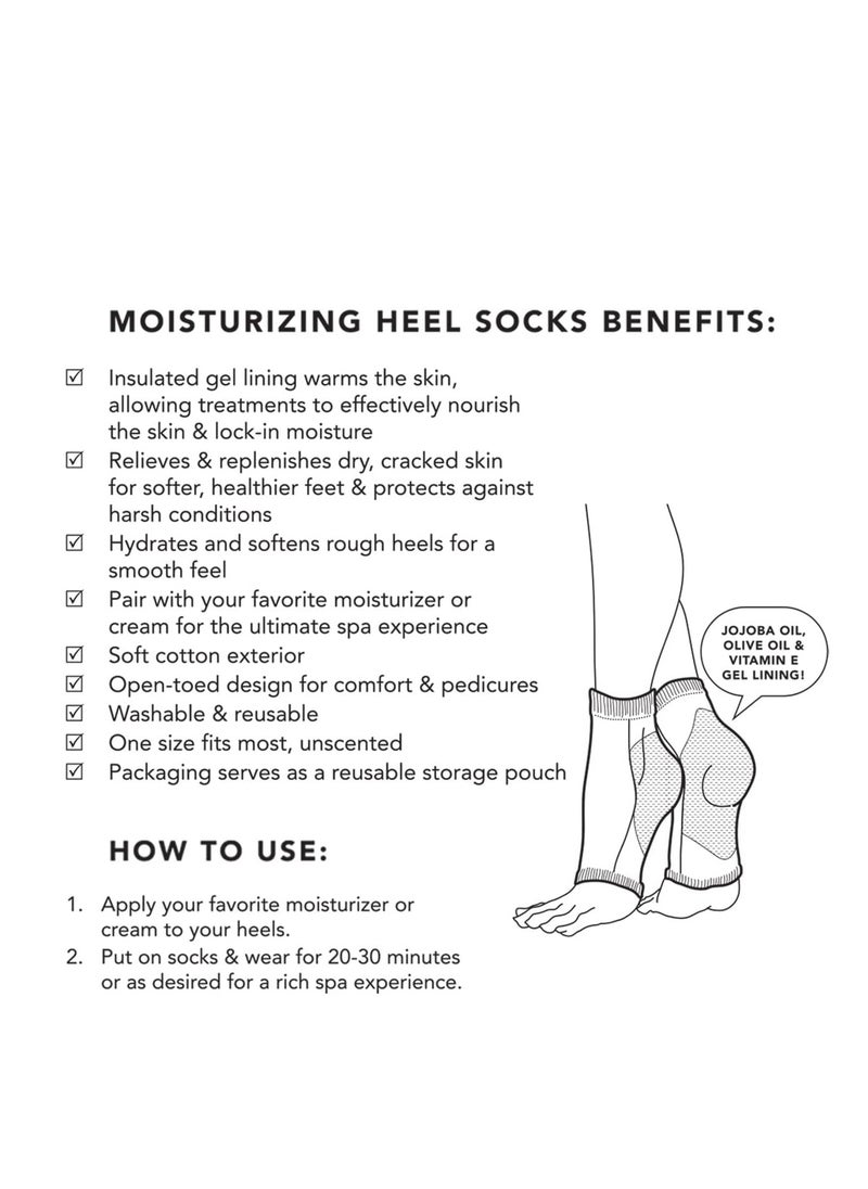 Kitsch Moisturizing Socks for Cracked Heel Treatment, Insulated Gel Socks & Moisturizing Heel Socks for Dry Cracked Feet Women Men, Spa & Sleep Socks for Overnight Moisture Repair, 1 Reusable Pair