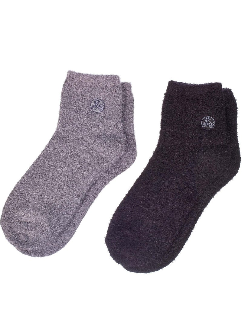 Earth Therapeutics Aloe Socks - Double Pack - Gray/Black (2 Pairs)