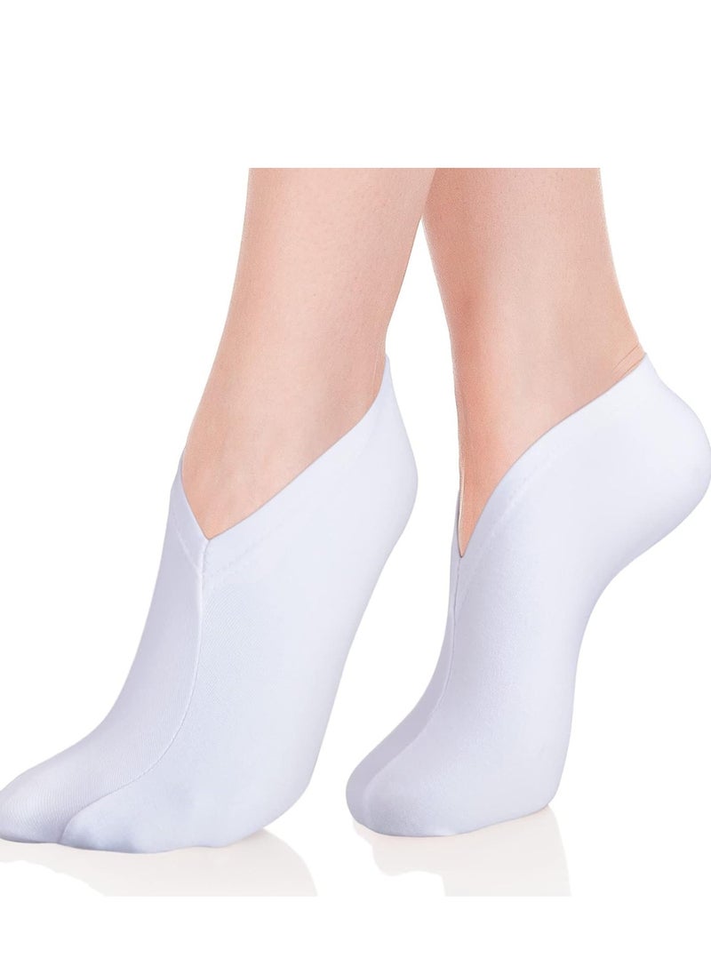 10 Pairs Moisturizing Socks Overnight, Spa Socks for Dry Feet, Cotton Moisture Enhancing Socks, Cosmetic Moisturizing Socks for Women and Men, White