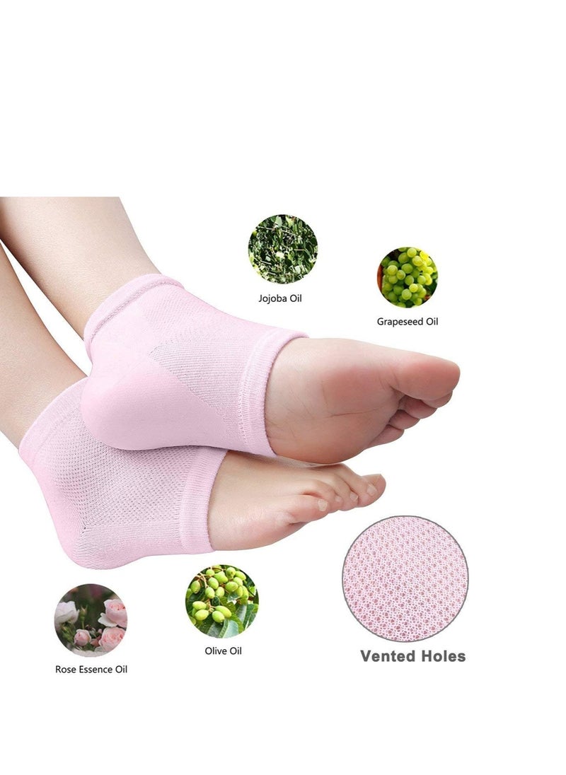 Codream Vented Moisturizing Socks Lotion Gel for Dry Cracked Heels, Spa Gel Socks Humectant Moisturizer Heel Balm Foot Treatment Care Heel Softener Compression (2 Pairs)