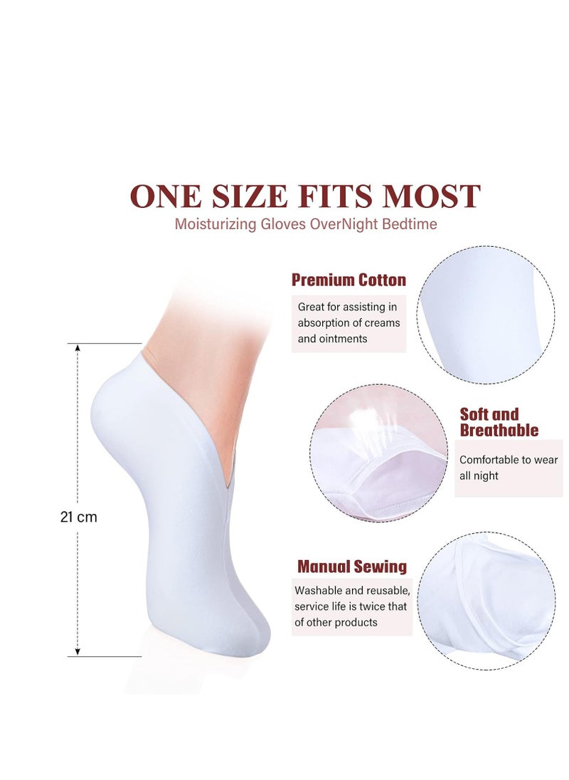 5 Pairs Moisturizing Socks Overnight Spa Socks for Dry Feet, Moisture Enhancing Socks, Cosmetic Moisturizing Socks for Women and Men, White