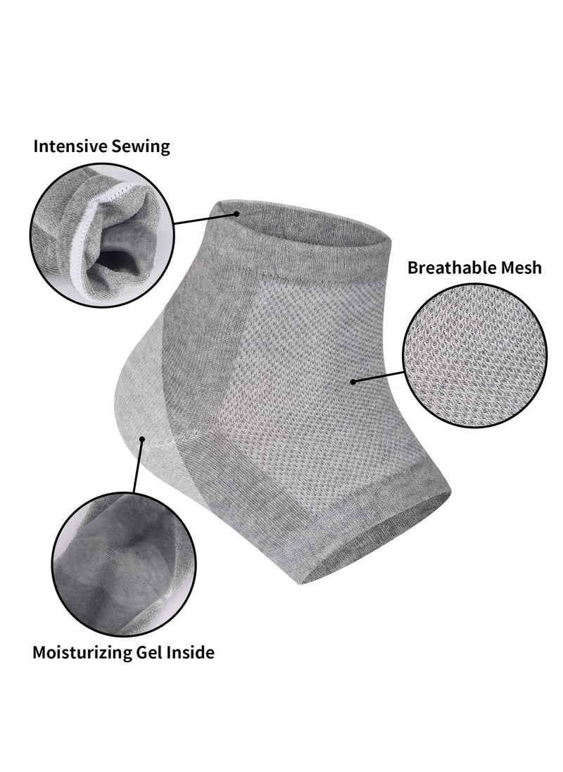 3 Pairs Moisturizing Heel Socks - tifanso Heel Socks for Dry Cracked Feet, Gel Heel Repair Socks for Cracked Heels, Moisture Socks for Women Dry Feet, Moisturizing Spa Socks for Overnight (Regular)