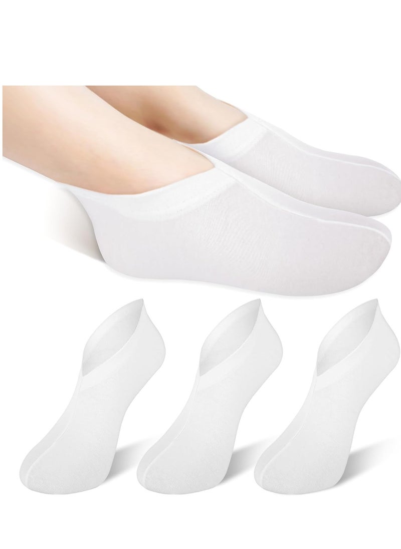 3 Pairs Moisturizing Socks Overnight, Lotion Socks for Dry Feet, Cotton Moisture Enhancing Socks, Spa Socks for Cracked Heel Repair, Gel Spa Moisturizing Socks for Women and Men, White