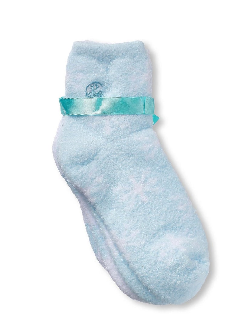 Earth Therapeutics Thera-Soft Aloe/Vitamin E Moisturizing Socks, Baby Blue/Snowflakes: 2 Pairs