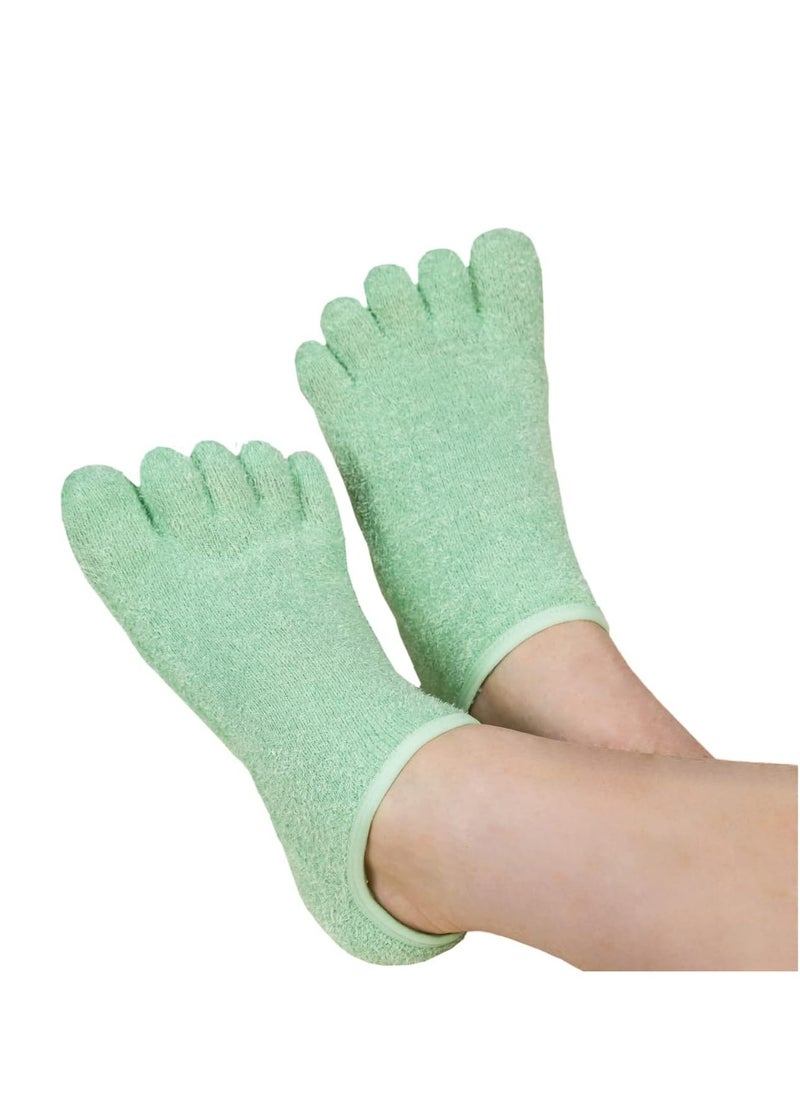 Moisturizing Gel Heel Socks | Perfect for Healing Dry Cracked Heels and Feet | Infused with Aromatherapy Blend of Lavender and Jojoba Oil | 1 Pair, GREEN