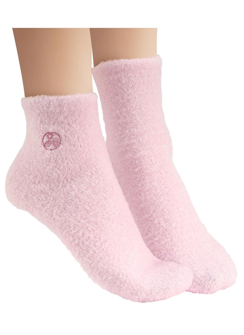 Earth Therapeutics Aloe Vera Socks – Infused with Natural Aloe Vera & Vitamin E – Helps Dry Feet, Cracked Heels, Calluses, Rough Skin, Dead Skin - Use with Your Favorite Lotions - Pink