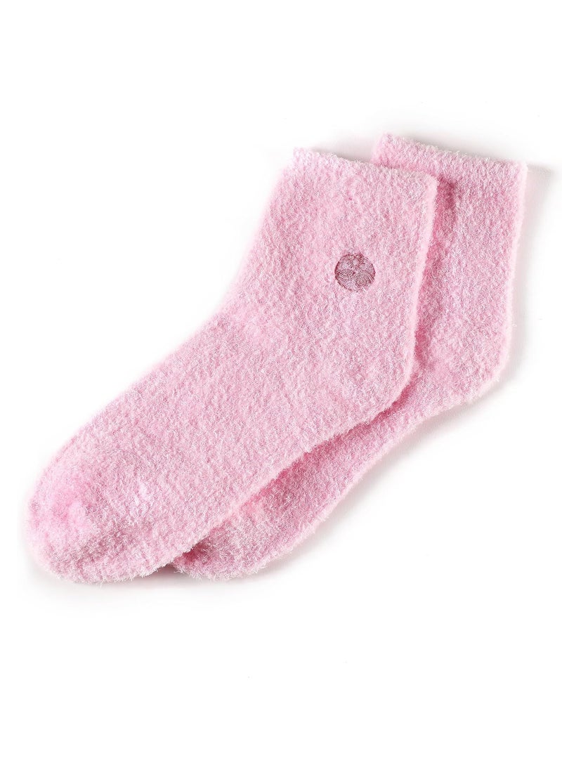 Earth Therapeutics Aloe Vera Socks – Infused with Natural Aloe Vera & Vitamin E – Helps Dry Feet, Cracked Heels, Calluses, Rough Skin, Dead Skin - Use with Your Favorite Lotions - Pink