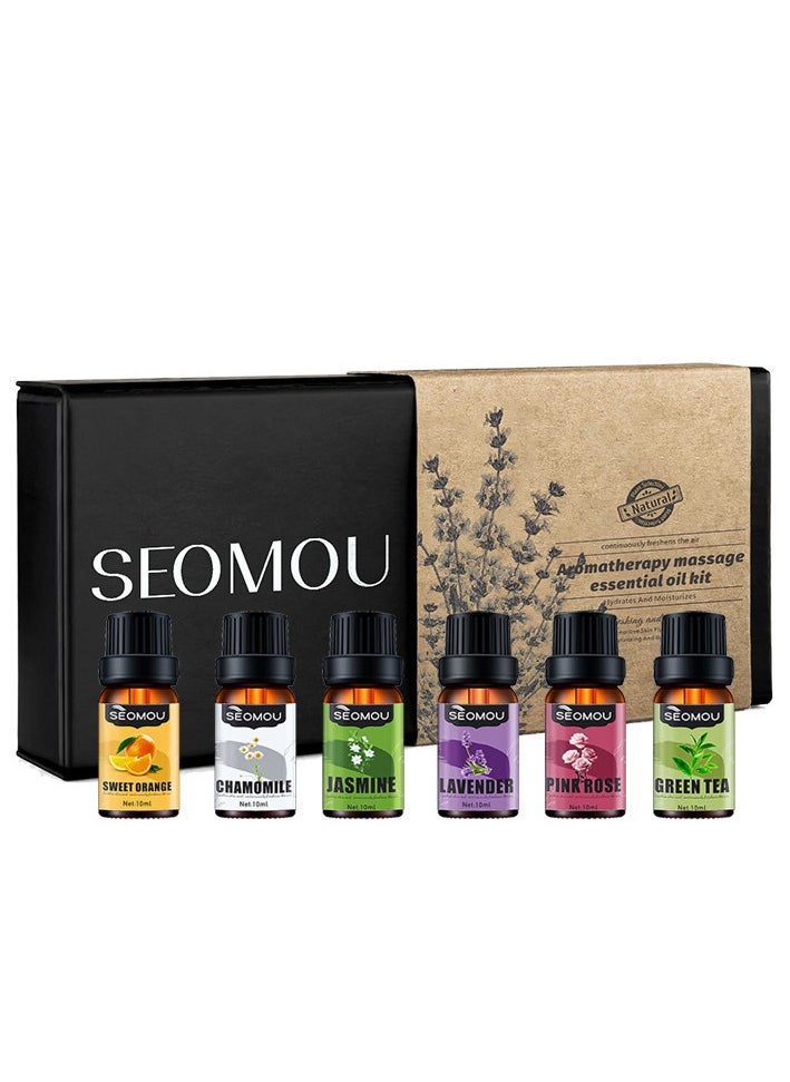 6-PCS Premium Aromatherapy Essential Oil Set, Plant Extract 10ml*6