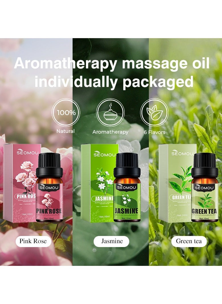 6-PCS Premium Aromatherapy Essential Oil Set, Plant Extract 10ml*6